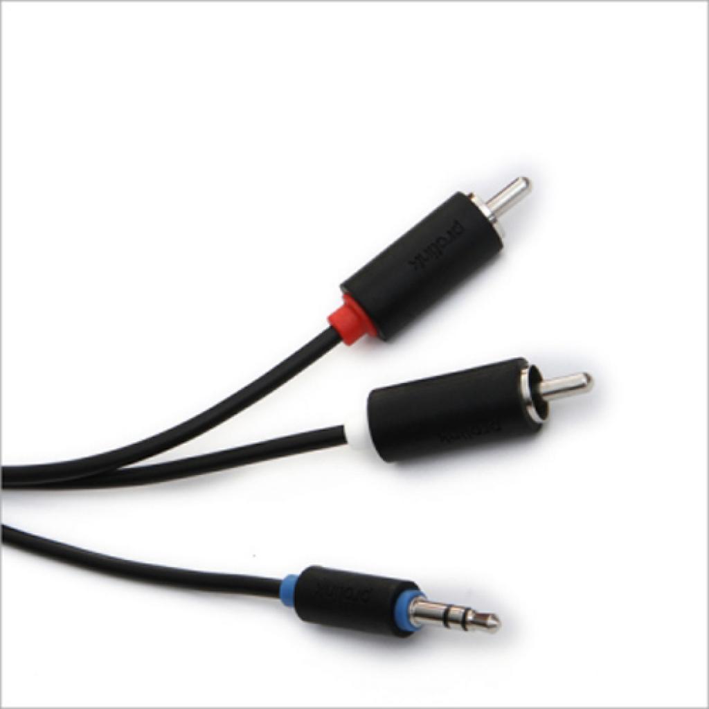 Кабель мультимедійний Jack 3.5mm папа/2RCA папа 5.0m Prolink (PB103-0500)