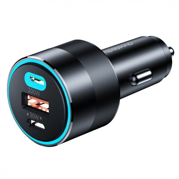 Зарядний пристрій Choetech car 2хUSB-C+USB-A 130W QC3.0/PD/PPS black (TC0011-BK)