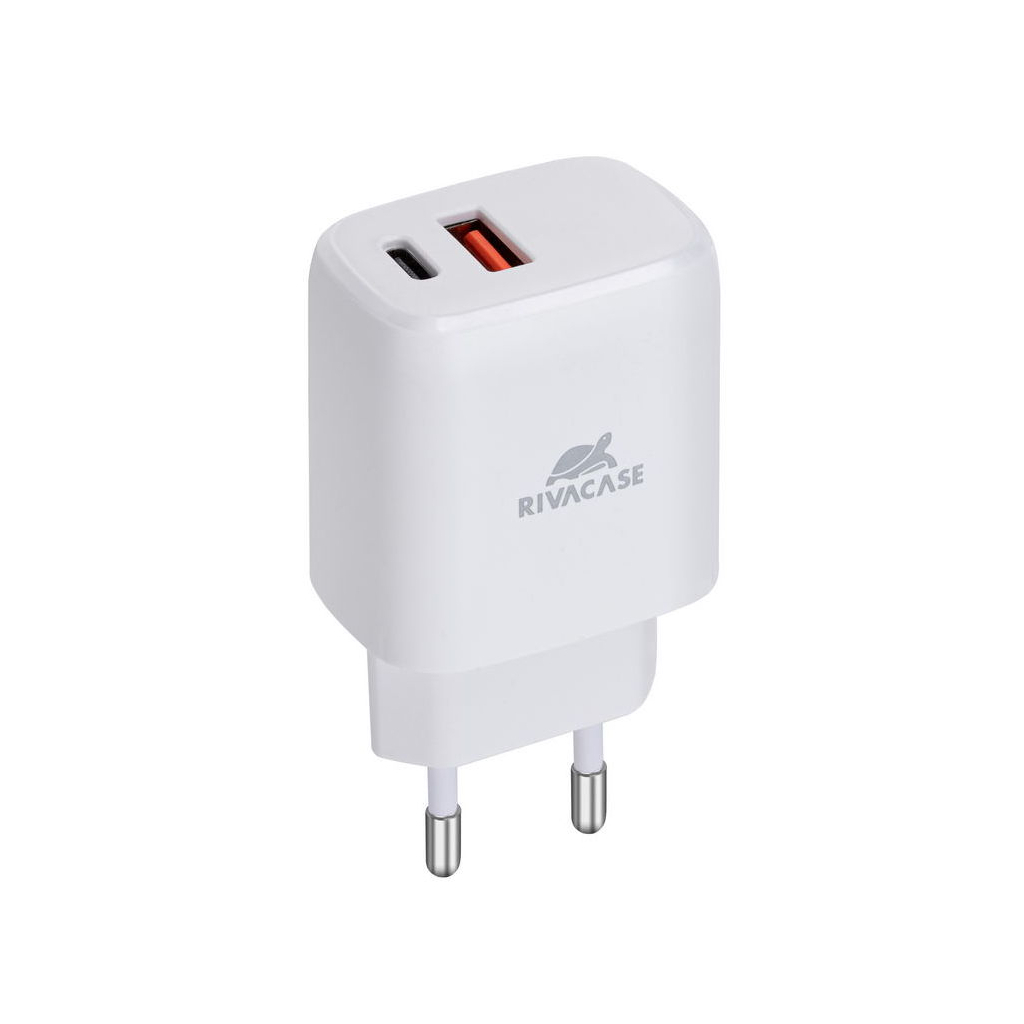 Зарядний пристрій RivaCase 1 USB-A + 1 Type-C, QC 3.0+PD 20W (PS4192 W00 (White))