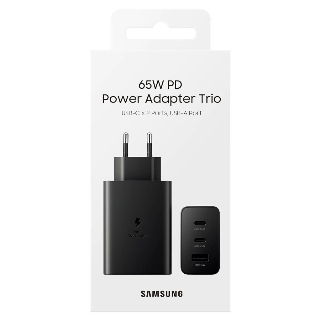 Зарядний пристрій Samsung 65W Power Adapter Trio (w/o cable) Black (EP-T6530NBEGRU)