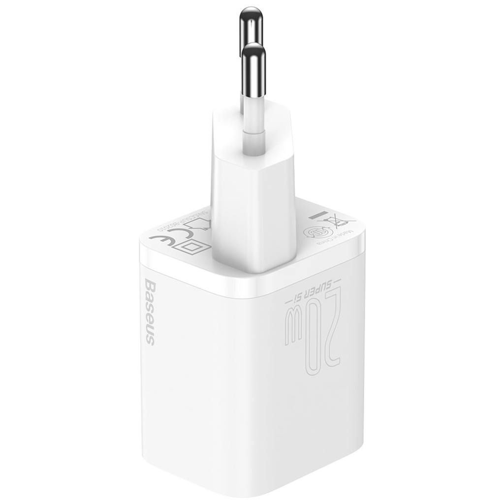 Зарядний пристрій Baseus Super Si 1C 20W With Simple Wisdom Data Cable Type-C/iP White (TZCCSUP-B02)