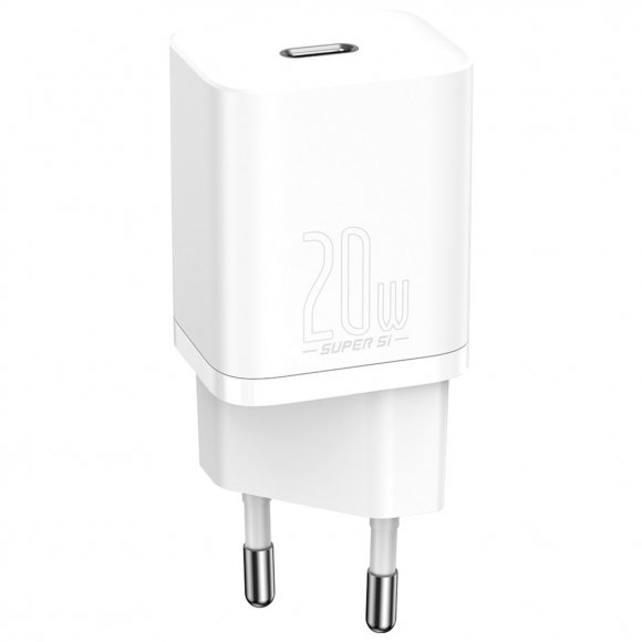 Зарядний пристрій Baseus Super Si 1C 20W With Simple Wisdom Data Cable Type-C/iP White (TZCCSUP-B02)