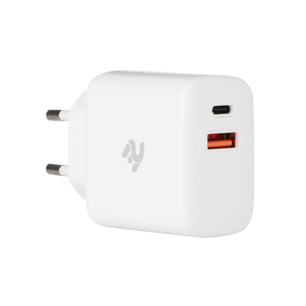 Зарядний пристрій 2E USB Wall Charger QC, PD, Max 30W, white (2E-WC2USB30W-W)