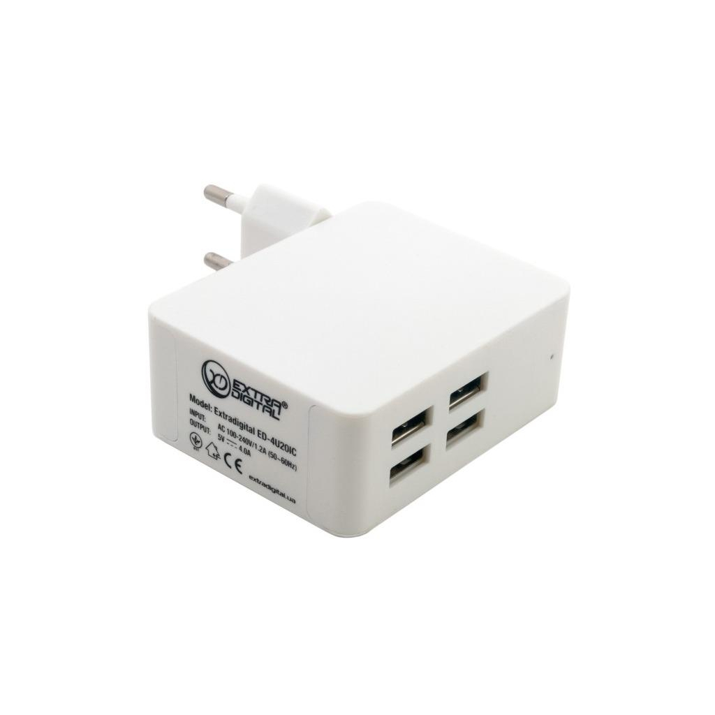 Зарядний пристрій Extradigital IQ Charger ED-4U20IC 4*USB, 4A (CUE1527)