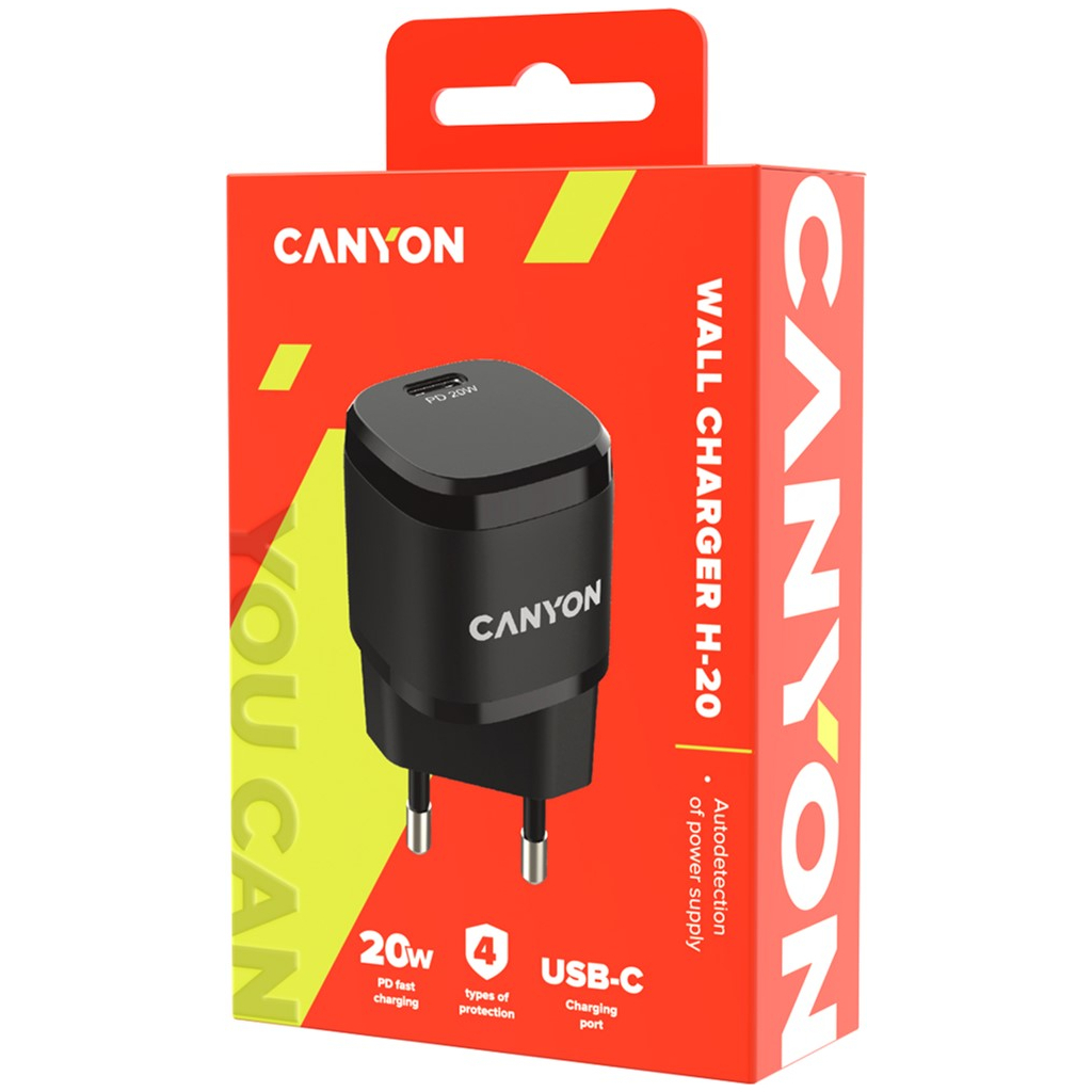 Зарядний пристрій Canyon PD 20W black (CNE-CHA20B05)