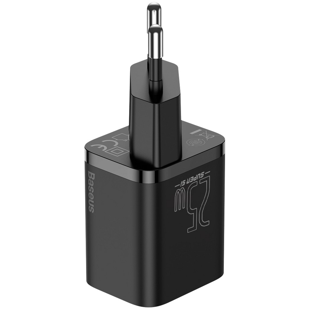 Зарядний пристрій Baseus 1xUSB 25W (USB-C) + Cable Type-C black (TZCCSUP-L01)