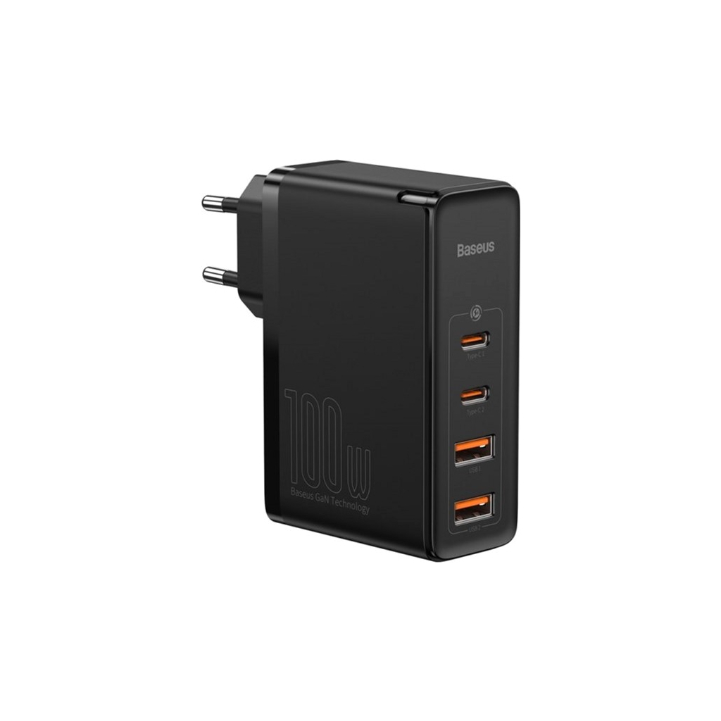 Зарядний пристрій Baseus 2xUSB 100W GaN (2xUSB-C+2xUSB-A) black (CCGAN2P-L01)