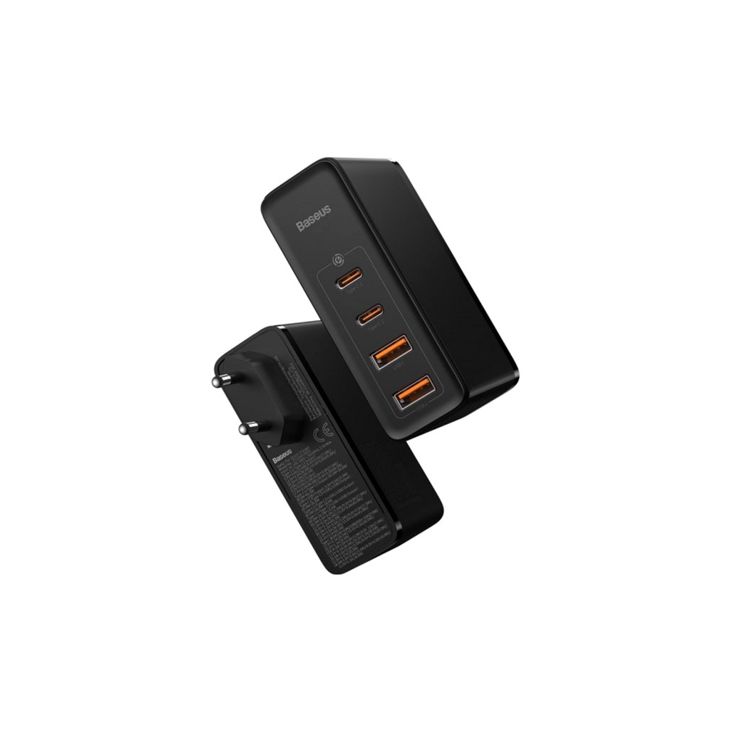 Зарядний пристрій Baseus 2xUSB 100W GaN (2xUSB-C+2xUSB-A) black (CCGAN2P-L01)