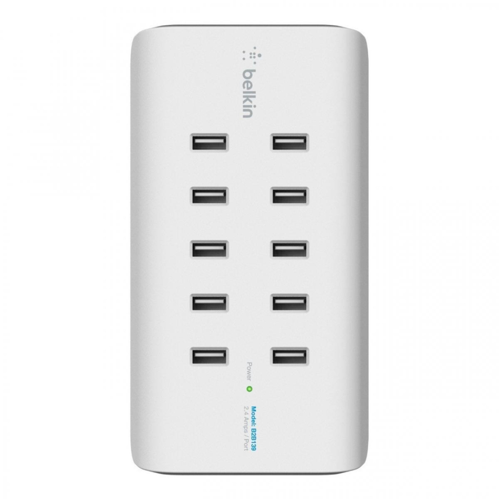 Зарядний пристрій Belkin RockStar 10 PORT USB-A CHARGER 2.4 Amp, 120W (B2B139vf)