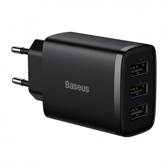 Зарядний пристрій Baseus Compact Charger 3U Black (CCXJ020101)