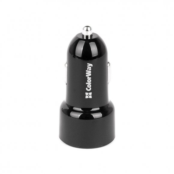 Зарядний пристрій ColorWay 2USB QC 3.0 + 2.4A black (CW-CHA008-BK)