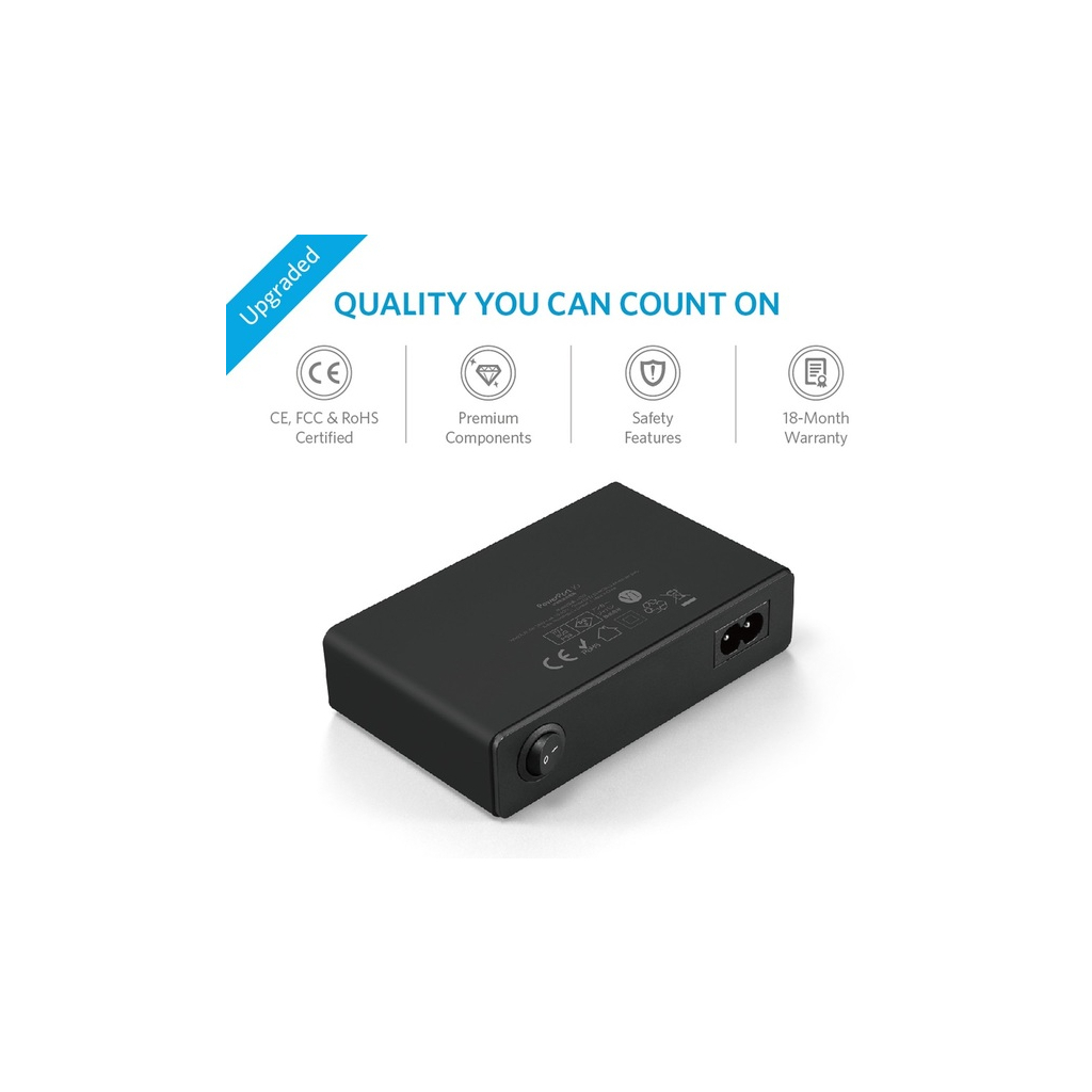 Зарядний пристрій Anker PowerPort 10 - 60W 10-port USB PowerIQ (Black) (A2133L11)