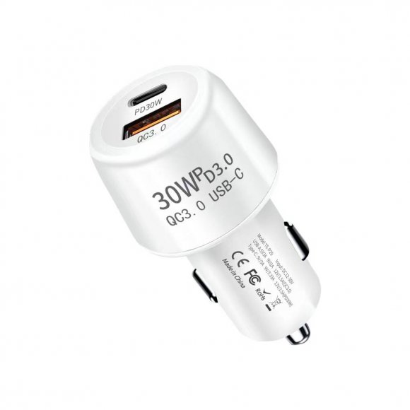 Зарядний пристрій XoKo CQC-220 PD Type-C 30W/3A USB 3A White (CQC-220-WH)