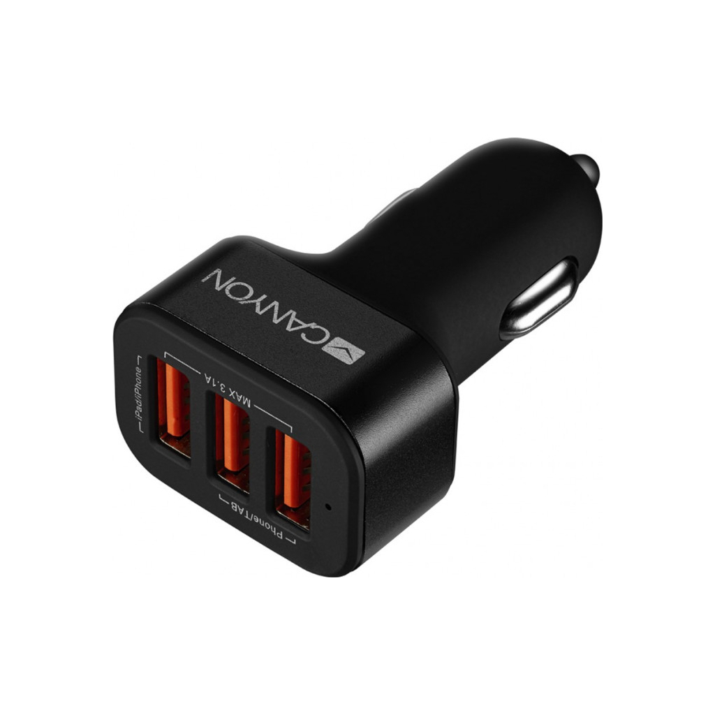 Зарядний пристрій Canyon Universal 3xUSB car adapter (CNE-CCA06B)