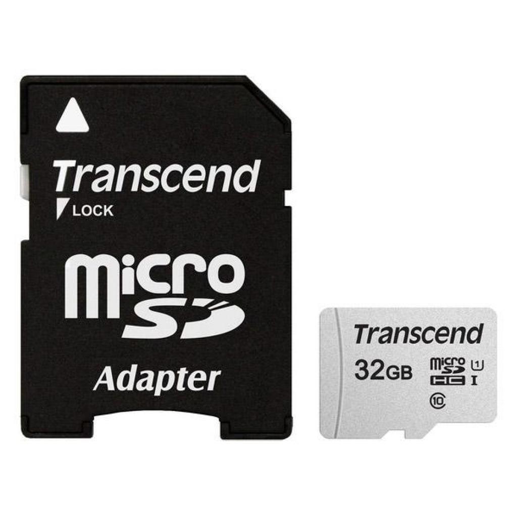 Карта пам'яті Transcend 32GB microSDHC class 10 UHS-I U1 (TS32GUSD300S-A)