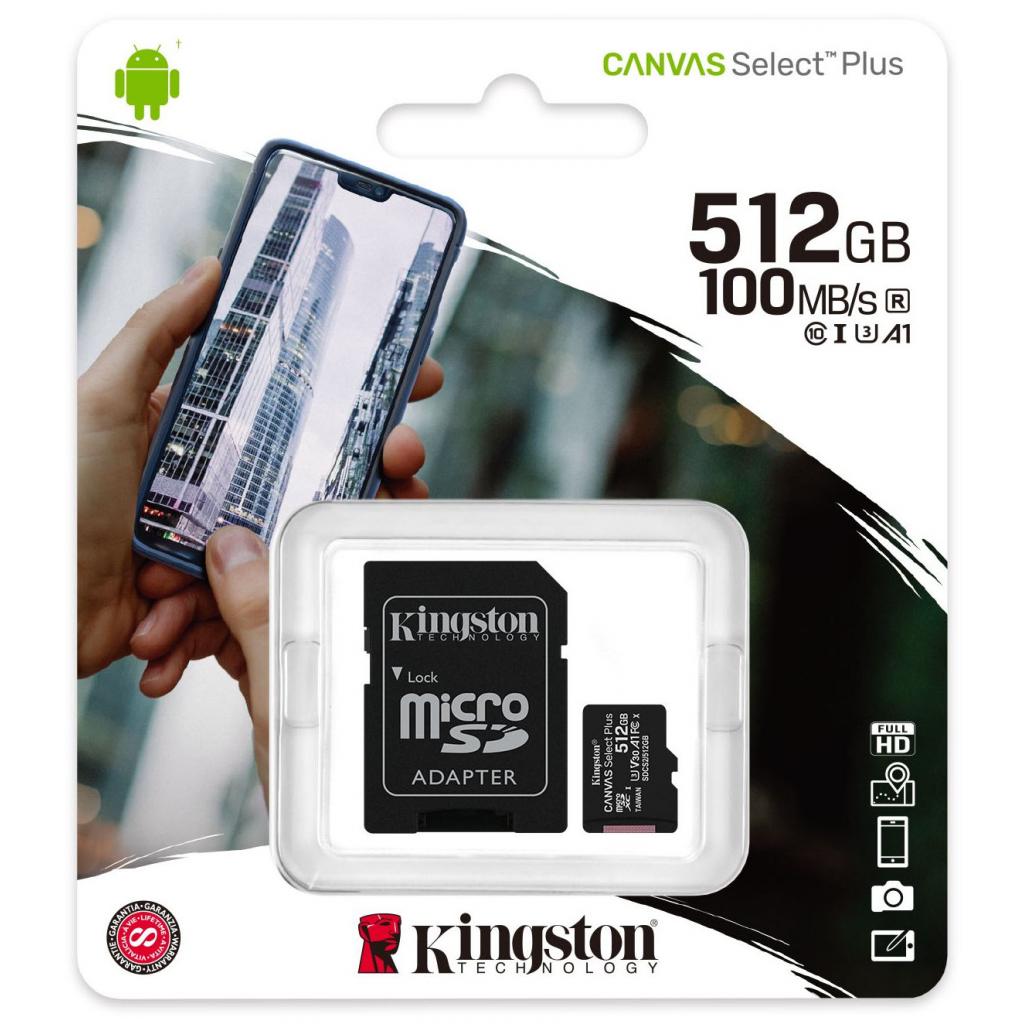 Карта пам'яті Kingston 512GB microSD class 10 A1 Canvas Select Plus (SDCS2/512GB)