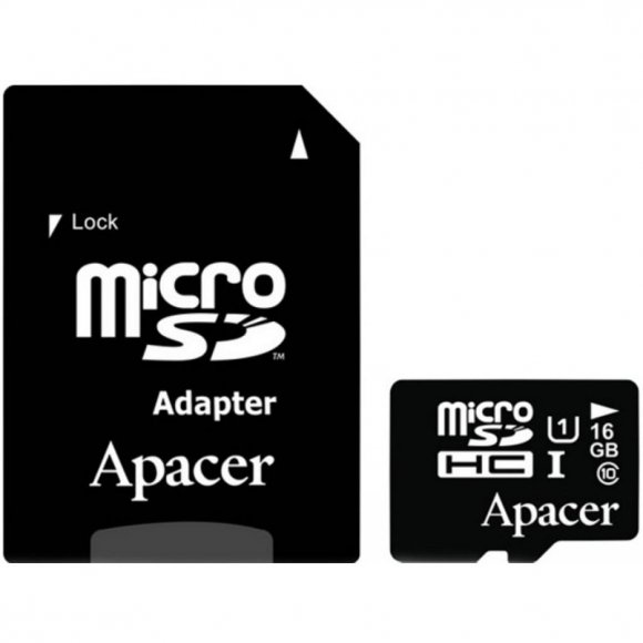 Карта пам'яті Apacer 16GB microSDHC UHS-I Class10 w/ 1 Adapter RP (AP16GMCSH10U1-R)