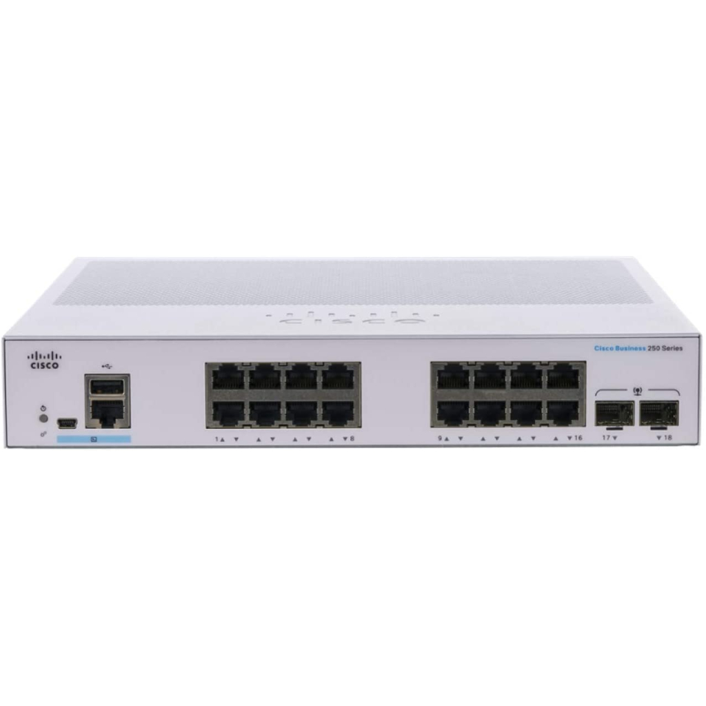 Комутатор мережевий Cisco CBS250-16T-2G-EU