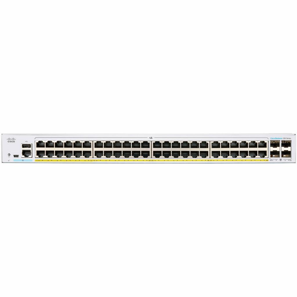 Комутатор мережевий Cisco CBS250-48P-4X-EU