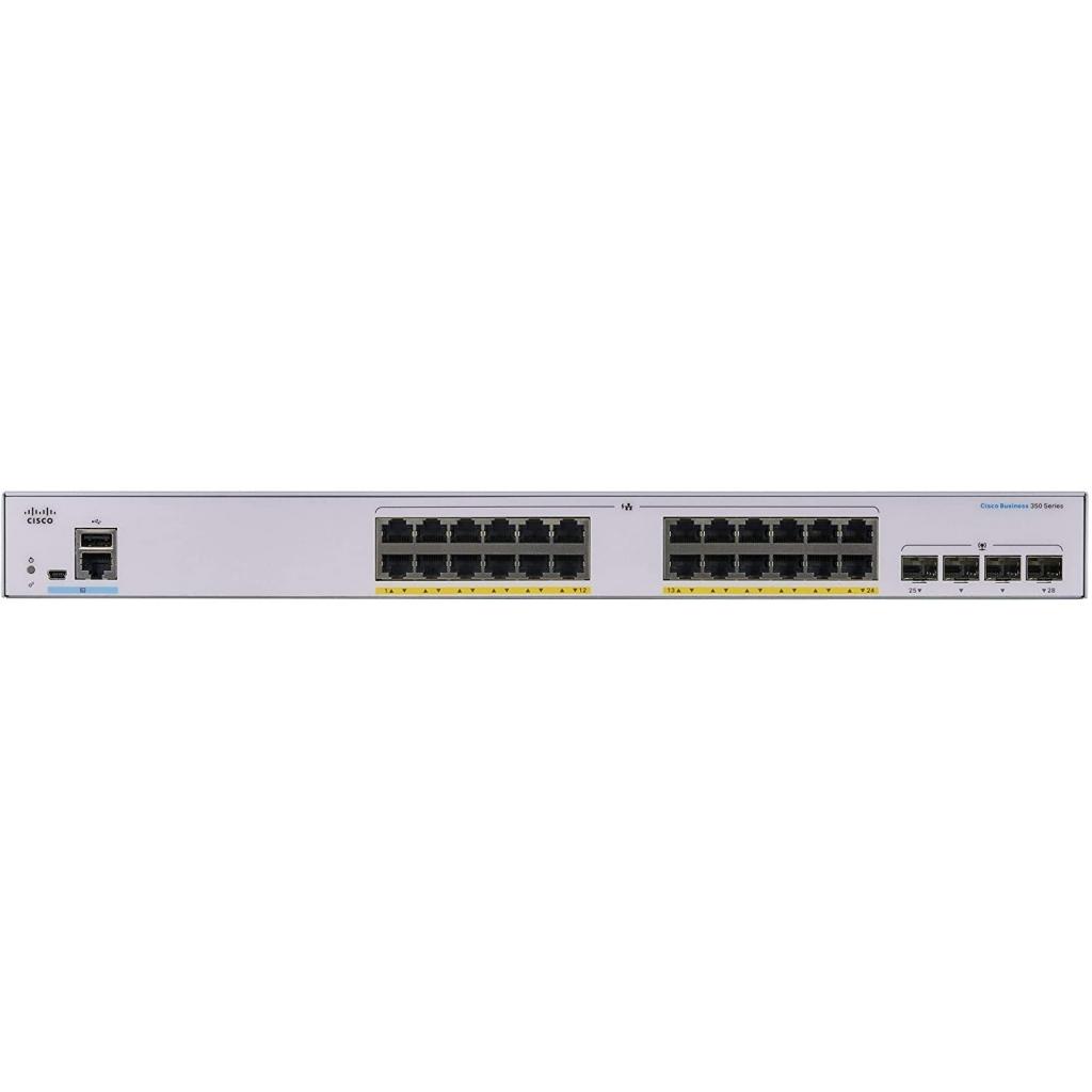 Комутатор мережевий Cisco CBS350-24P-4X-EU