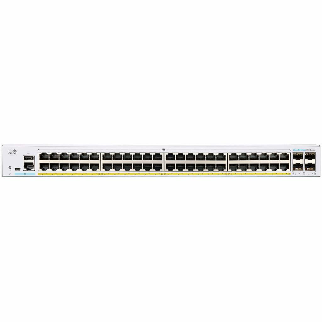 Комутатор мережевий Cisco CBS350-48P-4X-EU