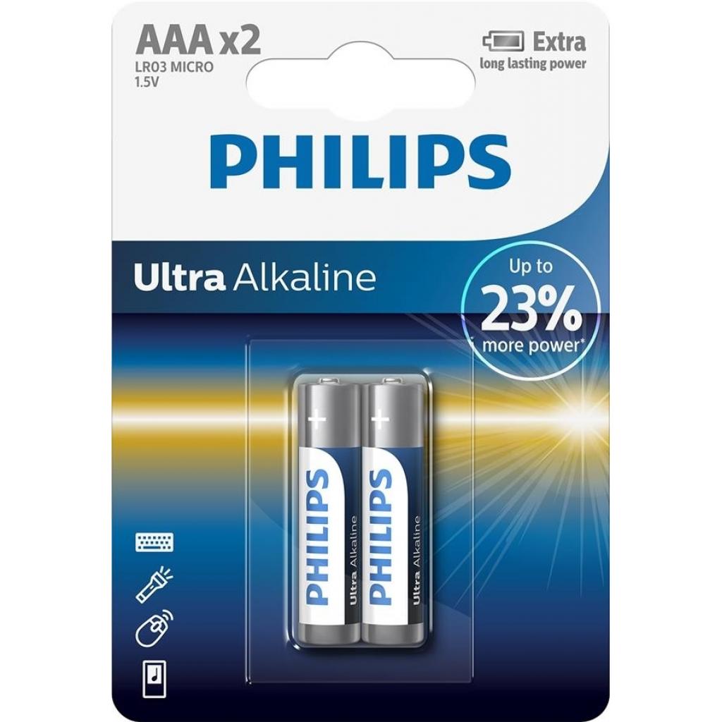 Батарейка Philips AAA LR03 Ultra Alkaline * 2 (LR03E2B/10)