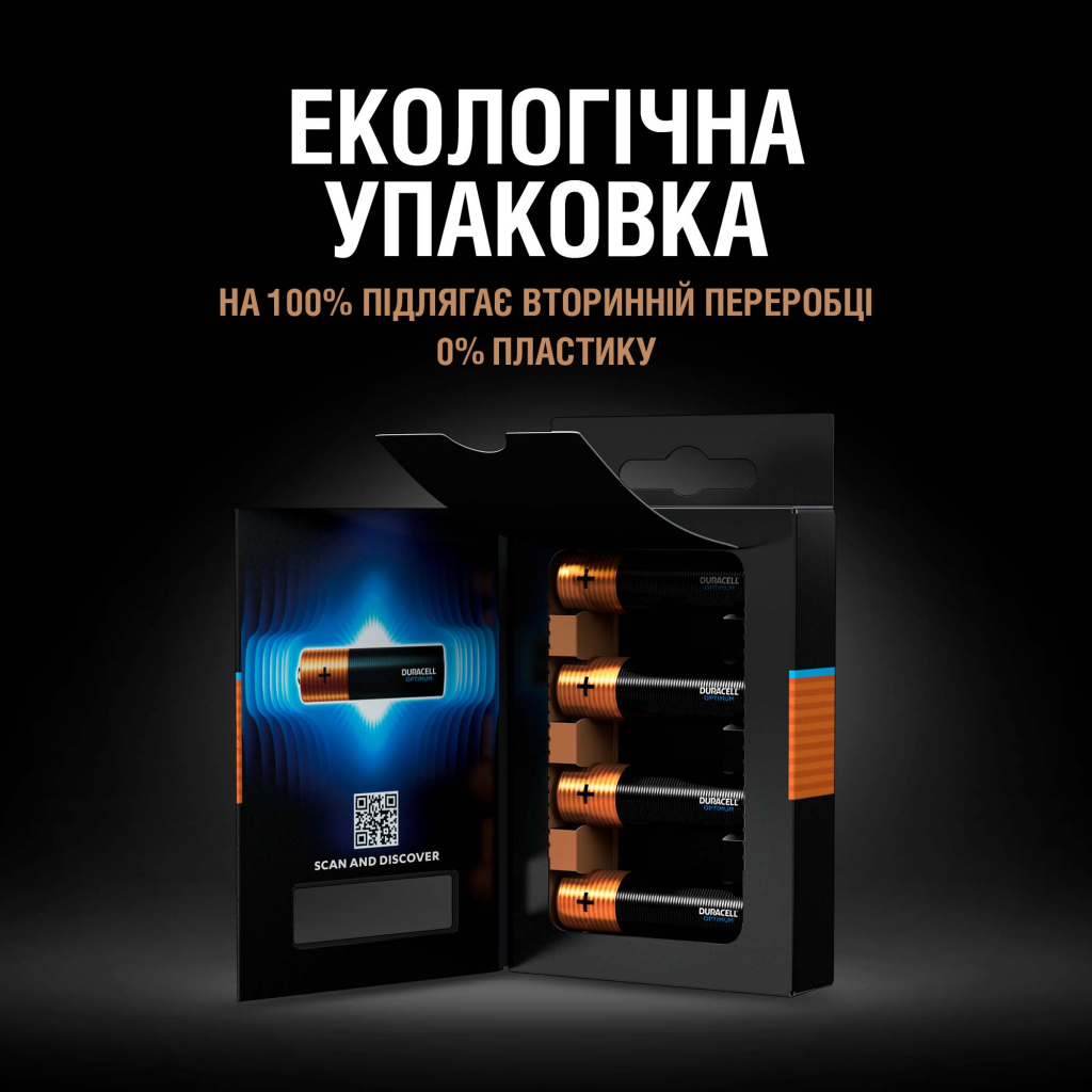 Батарейка Duracell Optimum AA лужні 4 шт. в упаковці (5015595)