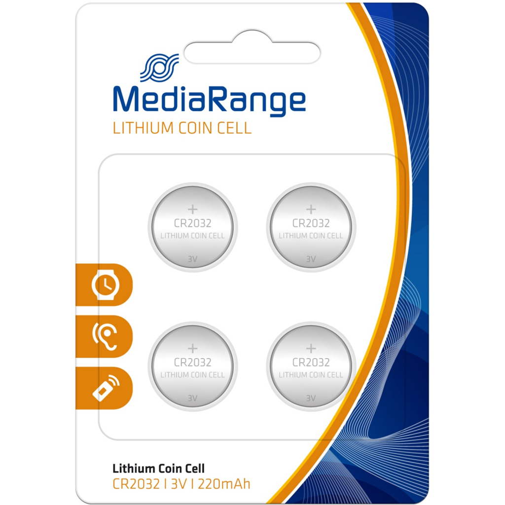 Батарейка Mediarange CR 2032 3V Lithium Coin Cells, Pack 4 (MRBAT132)
