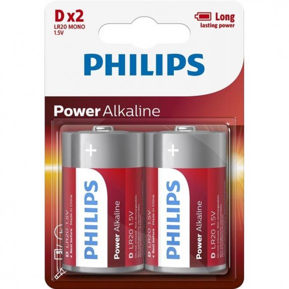 Батарейка Philips D LR20 Power Alkaline * 2 (LR20P2B/10)