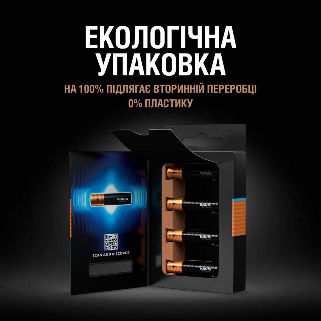 Батарейка Duracell Optimum AAA лужні 8 шт. в упаковці (5015602)