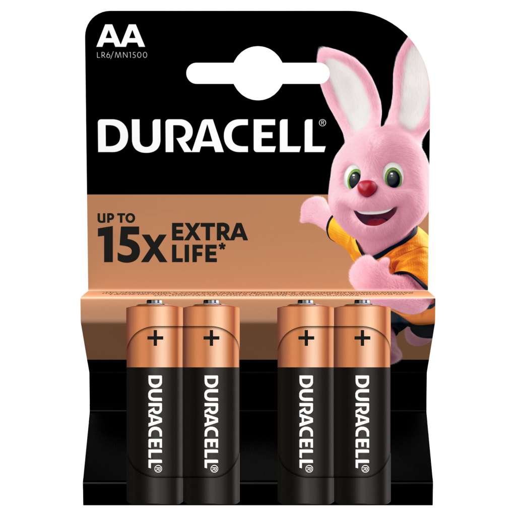 Батарейка Duracell AA лужні 4 шт. в упаковці (5000394052536 / 81551270)