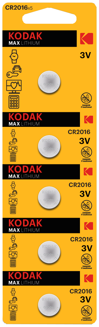 Батарейка Kodak Ultra lit. CR2016 уп., 1х5 шт. відривні