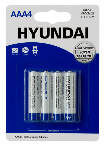 Батарейка Hyundai LR03 AAA BL4 Alkaline