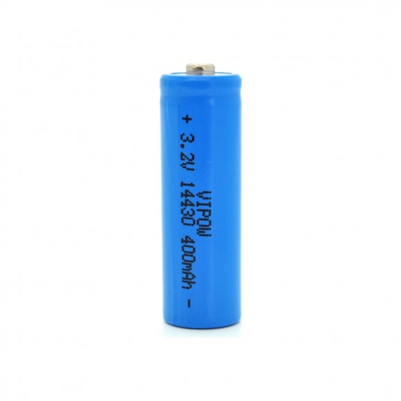 Акумулятор 14430 LiFePO4 (size 3/4AA), 400mAh, 3.2V, TipTop, blue Vipow (IFR14430-400mAhTT / 25540)