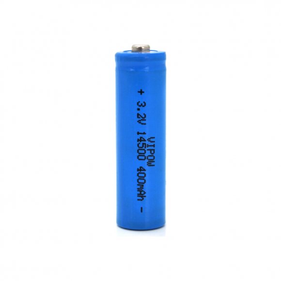 Акумулятор 14500 LiFePO4 (size AA), 400mAh, 3.2V, TipTop, blue Vipow (IFR14500-400mAhTT / 21438)