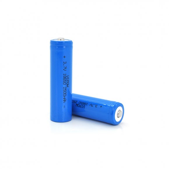 Акумулятор 18650 Li-Ion ICR18650 TipTop, 2500mAh, 3.7V, Blue Vipow (ICR18650-2500mAhTT)