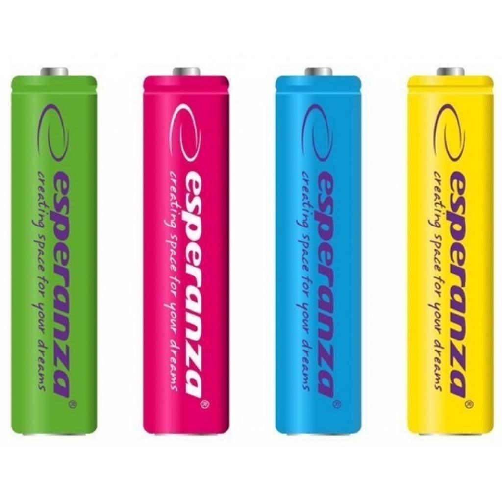 Акумулятор Esperanza AAA 1000mAh Ni-MH * 4 mix of colors (EZA107)