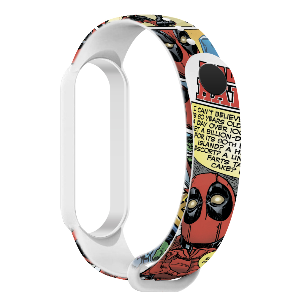 Ремінець до фітнес браслета Armorstandart Superhero для Xiaomi Mi Band 7/6/5 DP Comix White (ARM59252)