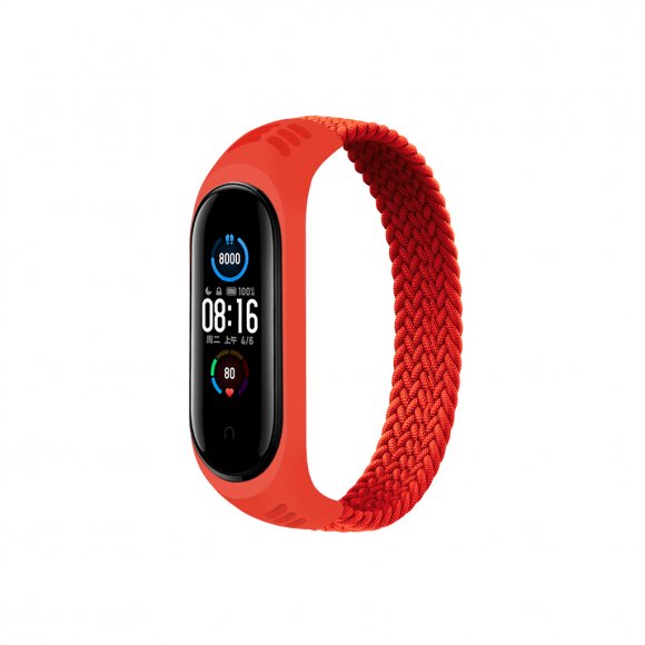 Ремінець до фітнес браслета BeCover Elastic Nylon Style для Xiaomi Mi Smart Band 5/6 (Size L) Red (706166)