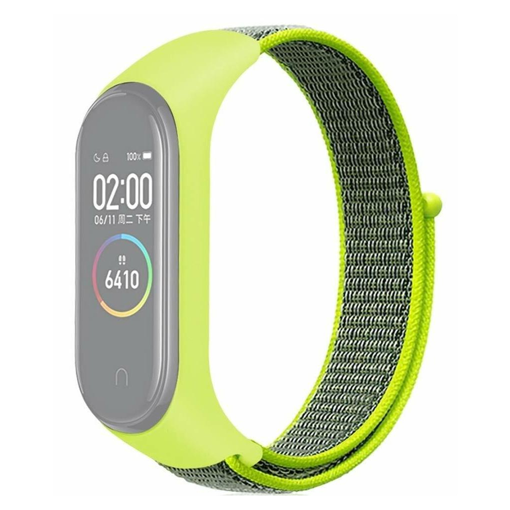 Ремінець до фітнес браслета BeCover Nylon Style для Xiaomi Mi Smart Band 7 Lime-Gray (707664)