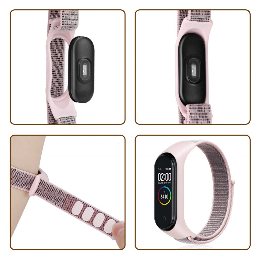 Ремінець до фітнес браслета BeCover Nylon Style для Xiaomi Mi Smart Band 7 Pink-Gray (707666)
