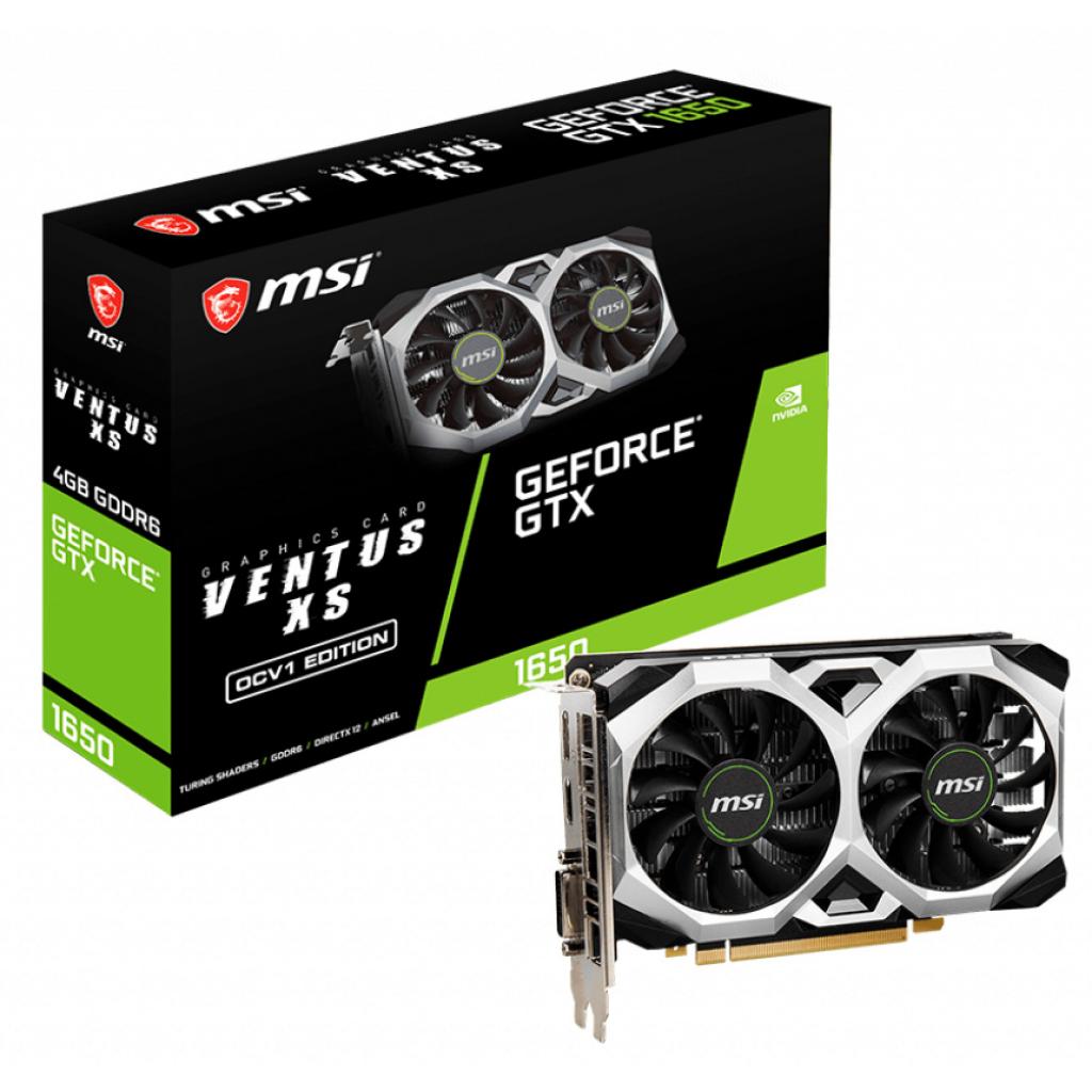 Відеокарта MSI GeForce GTX1650 4096Mb D6 VENTUS XS OC (GTX 1650 D6 VENTUS XS OCV1)