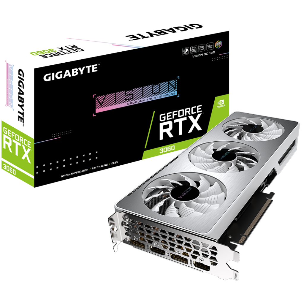 Відеокарта GIGABYTE GeForce RTX3060 12Gb VISION OC 2.0 LHR (GV-N3060VISION OC-12GD 2.0)