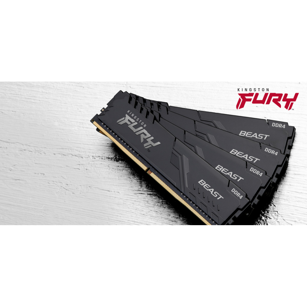 Модуль пам'яті для комп'ютера DDR4 16GB (2x8GB) 2666 MHz Fury Beast Black Kingston Fury (ex.HyperX) (KF426C16BBK2/16)