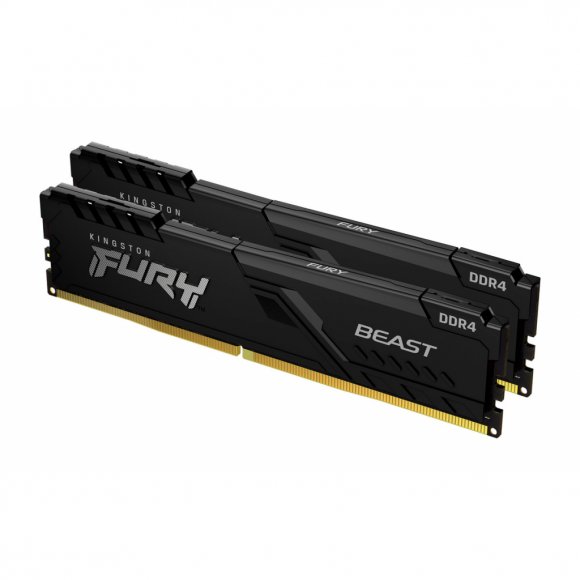 Модуль пам'яті для комп'ютера DDR4 16GB (2x8GB) 3200 MHz Fury Beast Black Kingston Fury (ex.HyperX) (KF432C16BBK2/16)