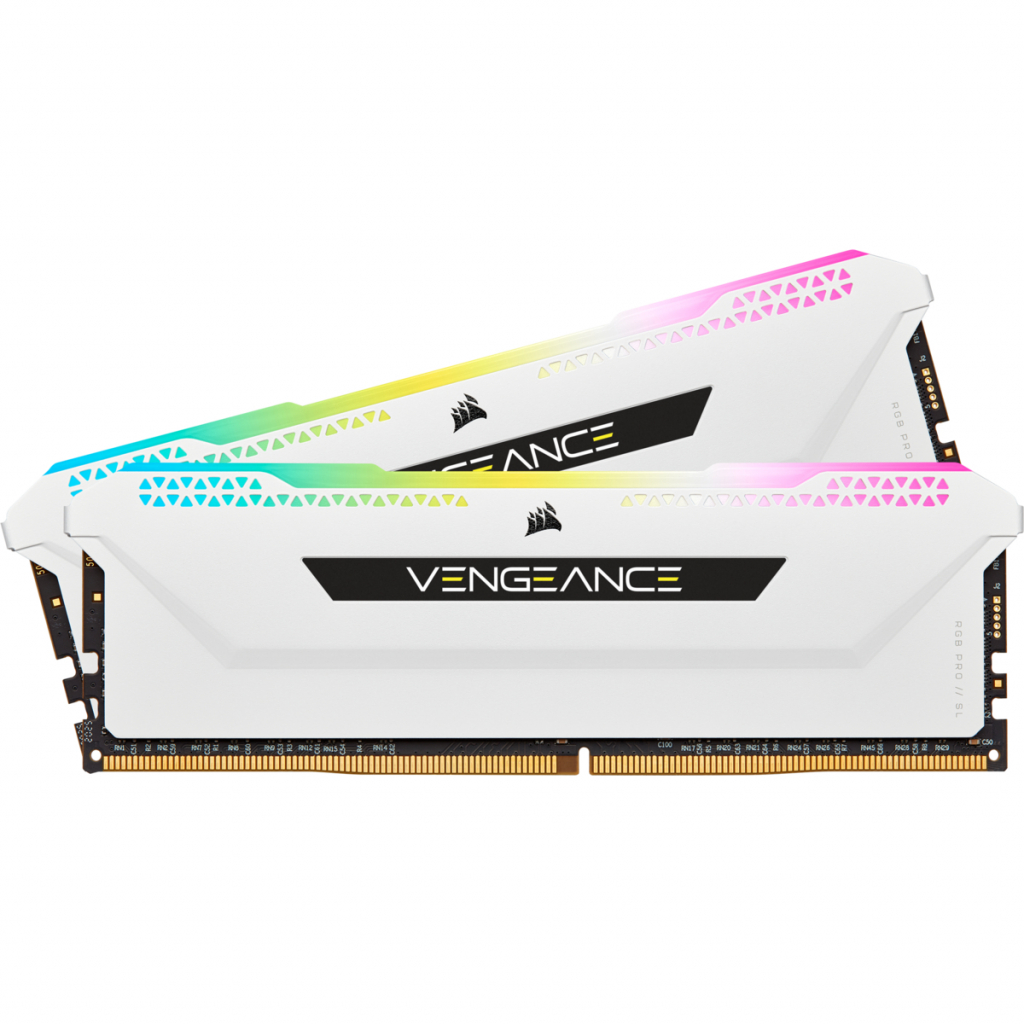 Модуль пам'яті для комп'ютера DDR4 16GB (2x8GGB) 3600 MHz Vengeance RGB Pro SL White Corsair (CMH16GX4M2D3600C18W)