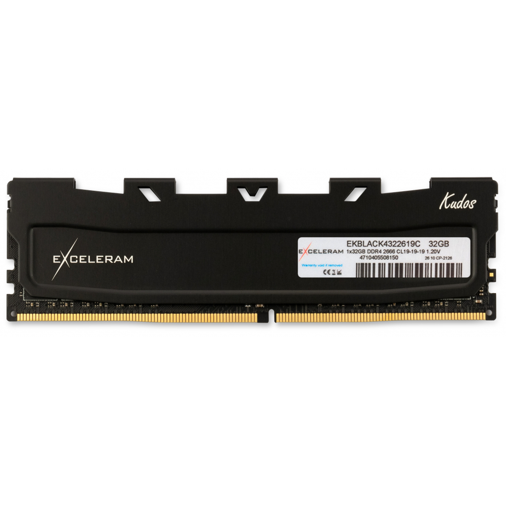 Модуль пам'яті для комп'ютера DDR4 32GB 2666 MHz Black Kudos eXceleram (EKBLACK4322619C)