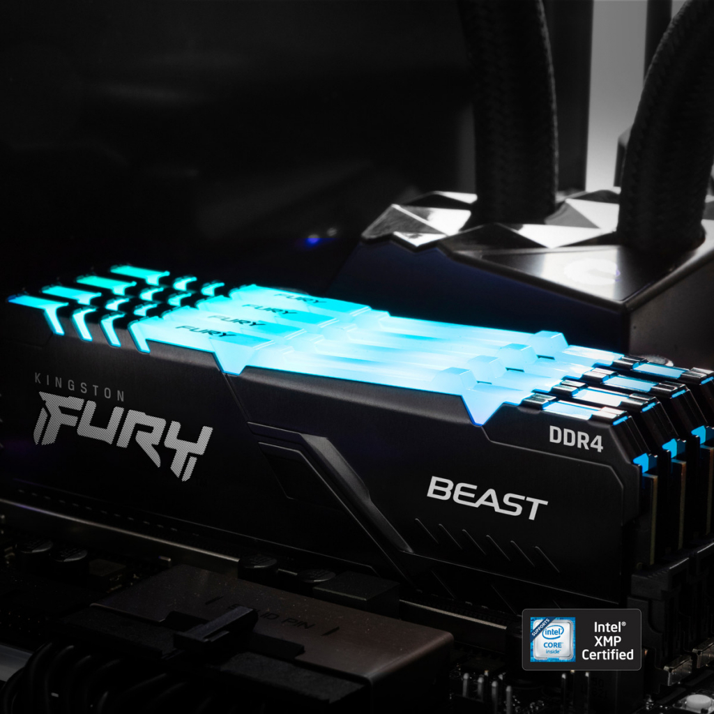 Модуль пам'яті для комп'ютера DDR4 64GB (2x32GB) 3600 MHz Fury Beast RGB Kingston Fury (ex.HyperX) (KF436C18BBAK2/64)