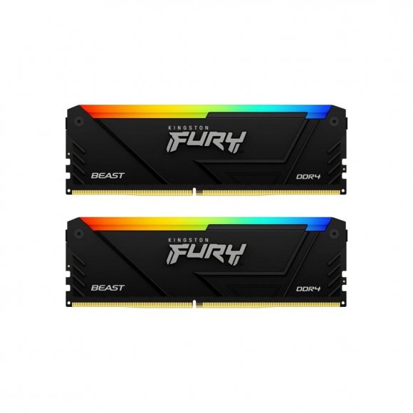 Модуль пам'яті для комп'ютера DDR5 16GB (2x8GB) 3600 MHz Beast RGB Kingston Fury (ex.HyperX) (KF436C17BB2AK2/16)