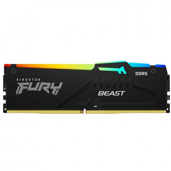 Модуль пам'яті для комп'ютера DDR5 16GB 5200 MHz Beast Black RGB Kingston Fury (ex.HyperX) (KF552C40BBA-16)